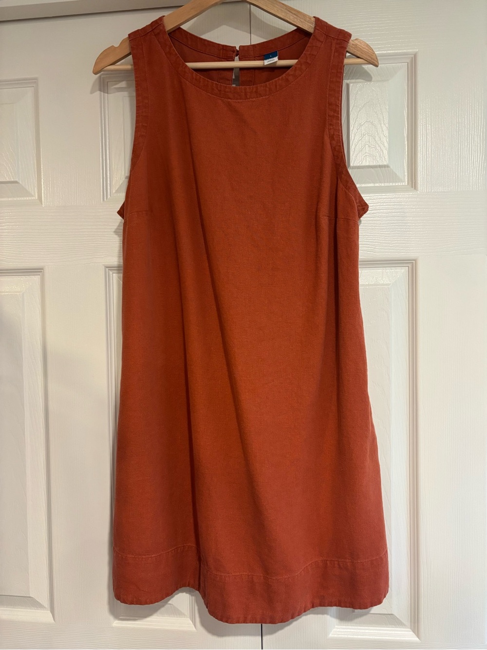 Old Navy Orange Linen-Blend Sleeveless Dress Women's L